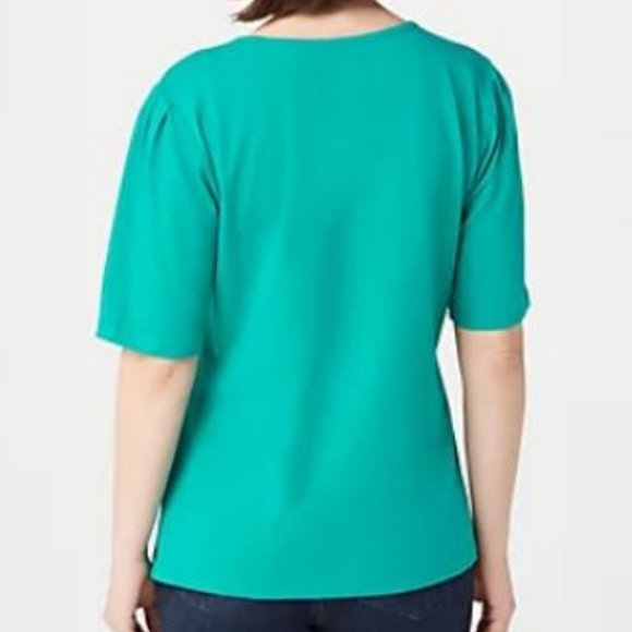 Denim & Co Jersey Elbow-Sleeve Scoop-Neck Top 5326 - Picture 2 of 2